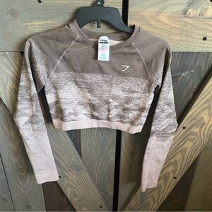 Gymshark Brown and Tan Cropped Top
